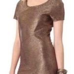 Free People  Bronze Metallic Shimmer Bodycon Dress Womens Size L Low Back‎ Photo 0