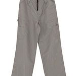 PaperMoon  Womens Flat Front High-Rise Straight Leg Cargo Pants‎ Gray Sheen Small Photo 0