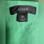 J.Crew 100% Linen Blouse Square Neck Balloon Sleeve Button Front Green Size XL Photo 2