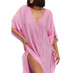 Pitusa NWT Pink Metallic‎ Weave Thobe Kaftan Maxi Cover Photo 1