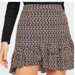 Free People  Nadia Mini Skirt Black Red Size 0 High Low Flowy Asymmetrical Boho Photo 0