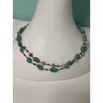 Rainbow Sandals Vintage Blue Beaded Multilayer Statement Necklace L-2 Photo 1