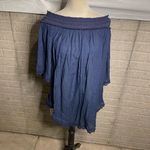 Cupshe NWT Navy Off Shoulder Asymmetrical Hem Smocked Cover-Up Dress Medium Photo 1