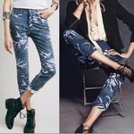 Free People • Tropical skinny jeans grey purple palm leaf print cropped ankle Photo 1