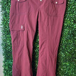Free People  Cascade Flares Womens Sz Medium Cargo Pants Hiking Oxblood FP Moveme Photo 0