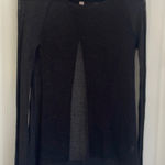 Philosophy women’s black sheer mesh long sleeve open back sweater cover up S Photo 0