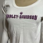 Vintage Harley Davidson Women’s Biker Long Sleeve Tee Project Crop USA Sz L* Photo 1