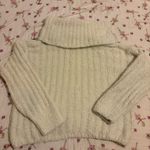 Pink Rose  large white fluffy turtle neck winter sweater Photo 3