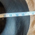 Vintage Filene’s Navy Blue Sun Straw Hat with Satin Paisley Ribbon Photo 6