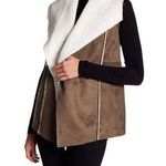 Sushina Faux Shearling & Suede Fuzzy Warm Fall Vest Size XS Petite Photo 0