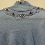 ZARA  Soft Blue Embellished Turtleneck Wool Alpaca Sweater Photo 6