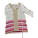 Lemlem Birabiro Kaftan pink white striped cotton blend small NWT Photo 9