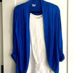 2 piece maternity bundle Lightweight rayon blue cardigan with white ribbed tank Size undefined Photo 1