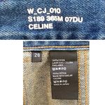 CELINE Triomphe Chain Denim Mini Skirt Gold Buttons Dark Union Wash 26 EUC Photo 4