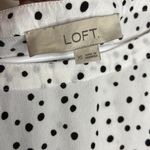 Loft Polka Dot Black & White Puffy Short Sleeve Top Photo 2