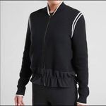 Athleta Venture Black Knit Sweater / Full Zip Jacket Cinchable Hem Size XS Photo 0