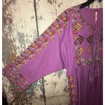 Free People  Purple Embroidered Linen Dress, size XS Photo 2