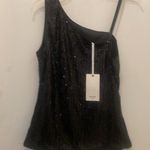 Grace Karin  black sequin one shoulder top size M 90’s style Photo 3