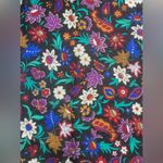 Vintage Caren Charles wool purple floral large square neck head scarf Photo 3