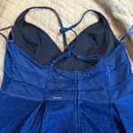 Blue Sparkling Short Dress adjustable crisscross straps size 16 Black Photo 6