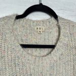 POL  Small Confetti Knit Sweater Neutral Boho Cozy Lightweight Pullover Photo 2