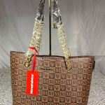 Montana West Women's Brown Chain Top-Handle Satchel Handbag Photo 0