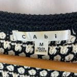 CAbi Black & White Coco Waffle Knit 3/4 Sleeve Button Up Fitted Cardigan Sweater Photo 4