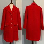 ZARA New Women Red Textured Wool Blend Christmas New Year Coat Size Medium Photo 2