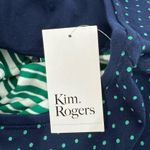kim rogers Green Stripe Green Dot Pink Florals Stretch 3/4 Sleeve Top Size 2X Photo 3