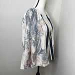 Chico's Watercolor Print Open Jacket Women’s Medium Textured 3/4 Sleeve Size 3 Photo 9
