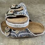 House of Harlow 1960 Women’s 7.5 Beaded Slide Buckle Sandals Rope Espadrille Brown Photo 5