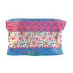 Colorful Floral Patchwork Tube Top Crop Shirt Size S Polyester Spandex Pink Photo 2