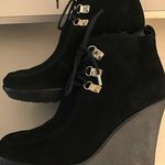 C. Wonder women black suede wedge boots US 7.5 Photo 3