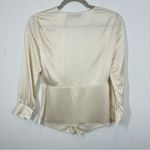 Theory Cream Satin Twist Front Romantic Blouse Size 0 Date Night Anniversary Photo 8