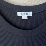 LNA  black ribbed cutout shoulder long sleeve dress Photo 6