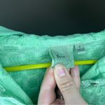 Focus Green Short Sleeve Button Up Hoodie Waffle Knit Pockets Drawstring Small Photo 4