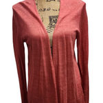 Eileen Fisher  Linen Cardigan Sweater Coral Orange M Midi Open Front Lightweight Photo 0