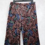Joan Rivers Black Wide Leg Pull On Velvet Paisley Vintage Whimsy Pants Small Photo 3