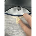 Eileen Fisher Crewneck Sweater Linen Blend Front Full Zip Up Pockets Blue Small Photo 2