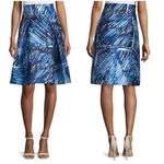 Milly  scribble print A-line midi skirt blue white size 4 Photo 4