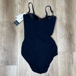 Profile by Gottex Women's Black Moto Lace Up Front Bandeau 1 Piece Swimsuit sz 8 Photo 3