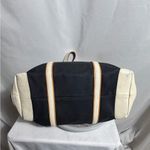 Coach  M157745 Large Canvas Leather Trim Travel Tote Black Cream Green Interior Photo 7