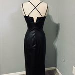 ZARA Bloggers Fav Topstitched Faux Leather Midi Slit Christmas CutOut Dress Sz M Photo 13