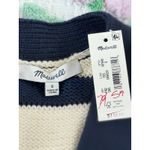 Madewell  Striped Navy Cream V Neck S Button Front Knit Cardigan Sweater Women Photo 7