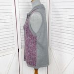 Christopher & Banks Filigree Swirl Print Zip Up Sweater Vest Grey Purple Medium Photo 1