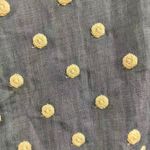 John Mark NWOT  Embroidered Polka Dot Cinch Tie Sleeve Blue Blouse Shirt Size M Photo 7