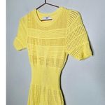 JASON WU COLLECTIVE Yellow Knit Crochet Crewneck Form Fitting Dress Size XS Photo 5