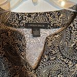 Carolyn Taylor  v-neck 3/4 length sleeve black and tan blouse size small Photo 1