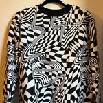 Wild Fable Black White Checkered Pullover Sweater Photo 0