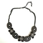 GREY AND BLACK RHINESTONE DIAMANTE CHOKER NECKLACE Gray Photo 3